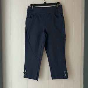 Stretchy denim capris